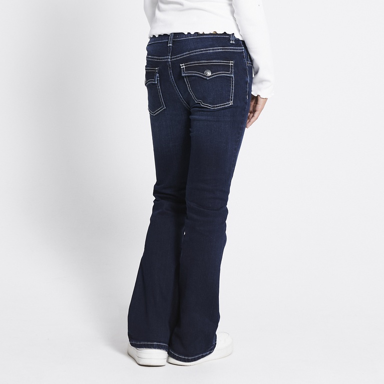 Stitch back pocket bootcut jeans "90`s Boot star stitch" Dark Blue 2